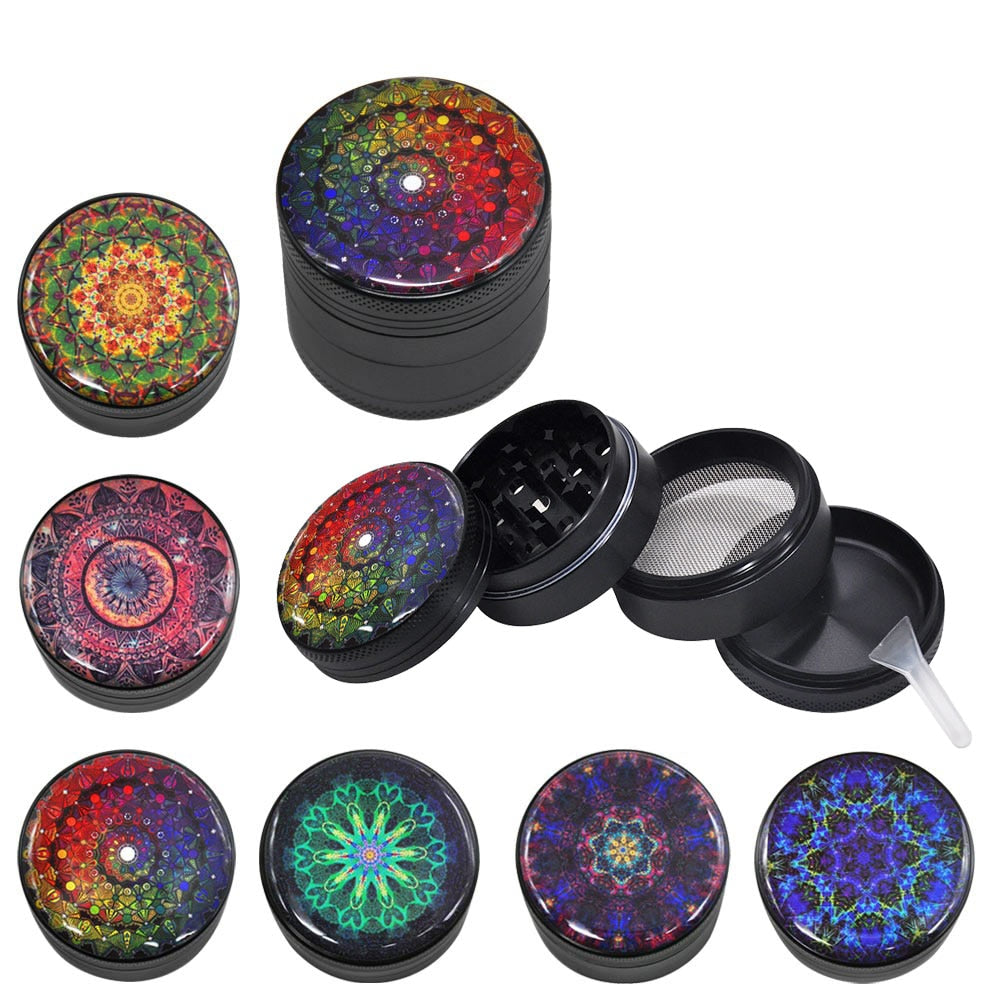 Mandala Series Metal Aluminum Smoking Herb Grinder 50MM Spice Crusher