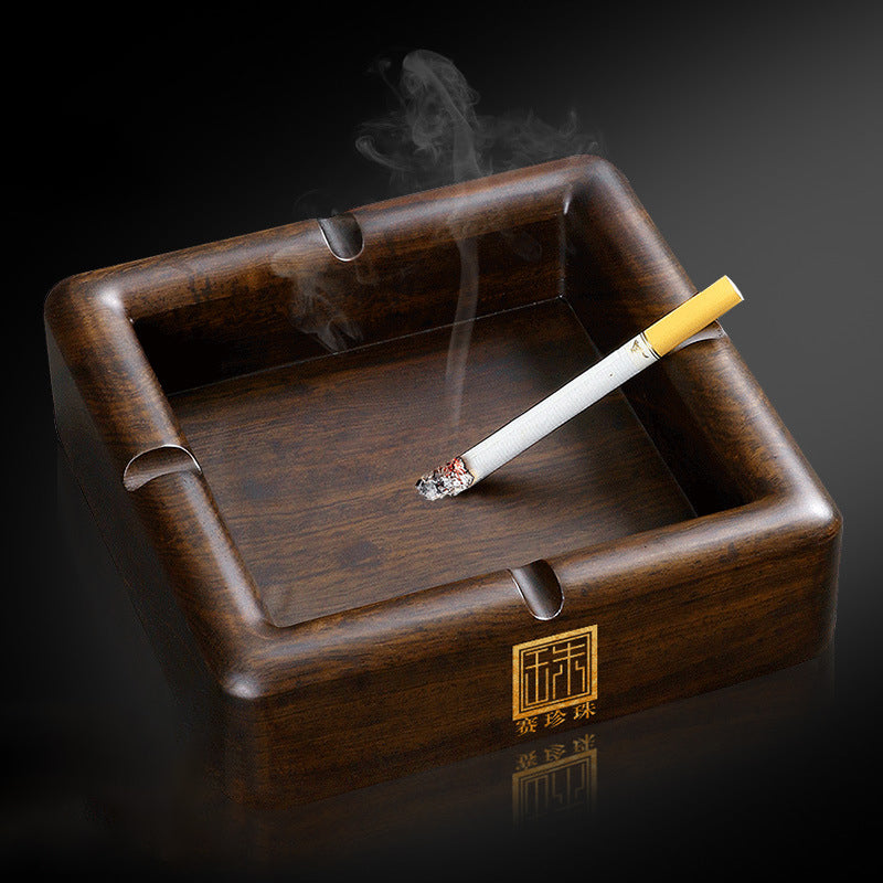 New Chinese Ebony Solid Wood Ashtray