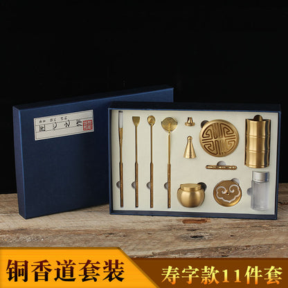 Brass Car System Handmade Skeleton Incense Seal Set Playing Seal Tools Brass Incense Seal Playing Top Indoor Home Seal Incense Burner