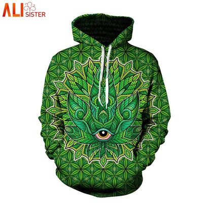 Alisister Green Weed Print 3D Hoodies Sweatshirt Men Women 2019 Autumn Winter Tracksuit Funny Sudaderas Hombres Sweatshirt